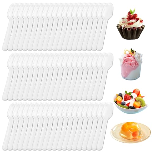 500 Pièces Cuillères en Transparen: Réutilisables Cuillères Plastique Transparent Petite Cuillère Mini Cuillères à Dessert 7.5CM, Petites Cuillères pour le...