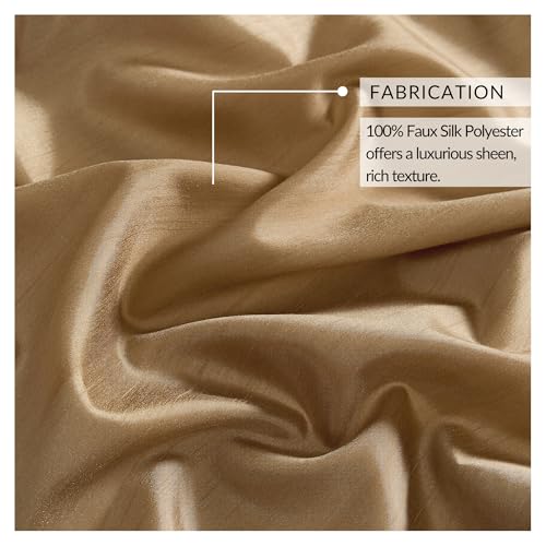 Threadmade Colette Faux Silk Side Door Window Panel, Gold - 28" W x 72" L - image 6