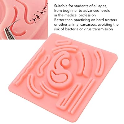3D Silicone Laparoscopic Suture Simulation Pad with PreCut Wounds for Suture Practicing to Student Doctor Nurse Teaching Not Easily Separate, Tear or Rip