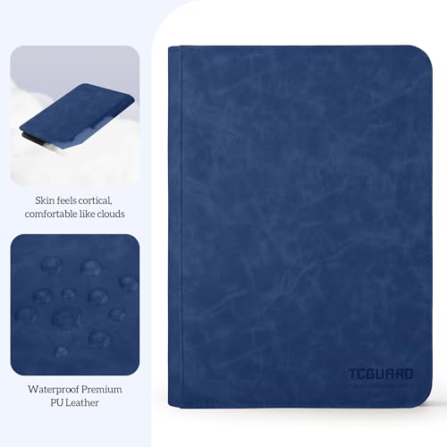 Image of Trading Card Binder, 9 Side Loading Pocket Card Album Hold Up to 540 Cards, Zipper Binder for Cards Collection, TCG Card Holder for Game Card, Sports Card, Yugioh, MTG etc. (Navy Blue 9)