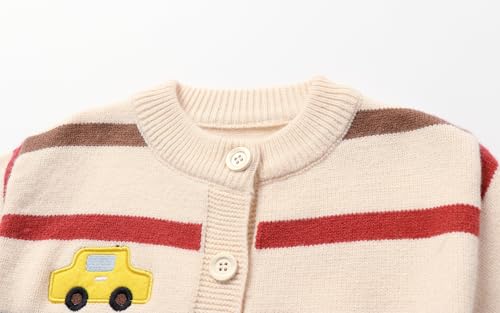 Toddler Boys Colorful Striped Cardigan Button Down Crewneck Sweater 12M-5T4
