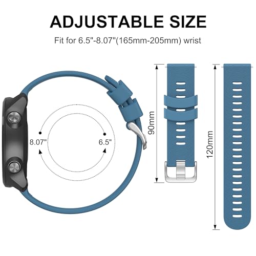 Image of Tobfit 20mm Straps Compatible with Garmin Forerunner 165 /165 Music, Forerunner 55 /158,245 /245 Music, 645 /645 Music Band for Women Men, Silicone Strap for Garmin Watch