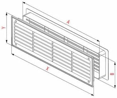 Miniatura 2 de Rejilla de transferencia de puerta de plástico, ventilación de aire de puerta, rejilla de aire de puerta de plástico de doble cara, rejilla de