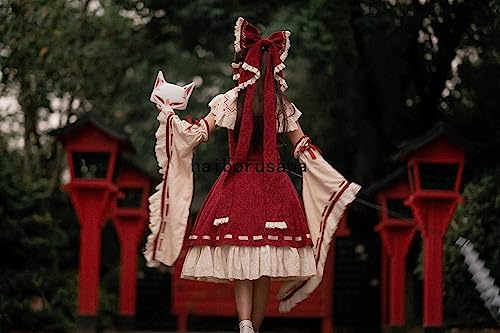 Amazon.co.jp: 博麗霊夢 コスプレ衣装＋髪飾り(ウィッグ 靴 道具 追加