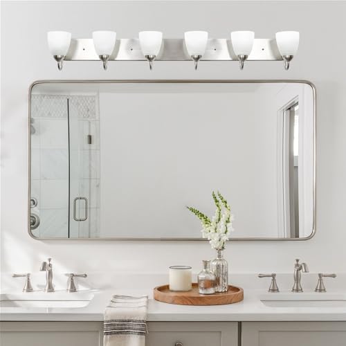 Image of Kira Home Armada 49 inch Large Modern 6-Light Bathroom Vanity Light