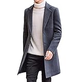 [ベンケ] コート メンズ ビジネス 秋冬 チェスターコート 暖かい カジュアル スーツ ロング ウール 冬服 アウター 裏地あり 防寒（グレー3XL）