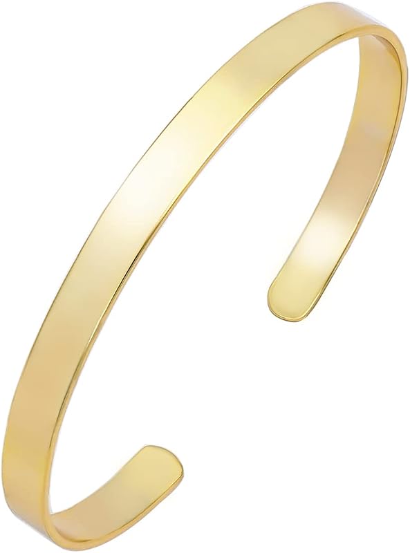 14K Gold Adjustable Cuff Bracelet Open Chunky Bangles Cuff Bracelets for Women Non Tarnish Hypoallergenic