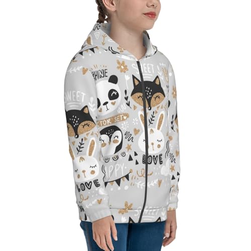 Funny Animals Series Kids Pullover Hoodies Boys Zip Up Sweatshirts Girls Athletic Clothes with Pocket4