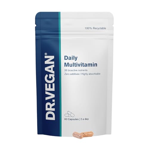 DR.VEGAN Daily Multivitamin | Vegan Multivitamin | Energy, Hair, Skin, Nails, Mental Performance, Immune Health | 60 Capsules | Two-A-Day