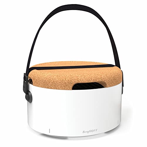 BergHOFF LEO Portable Tabletop BBQ Grill To-go grill with Heat Resistant Base Easy-carry strap & detachable handles, Removable elements, Adjustable airflow, 13.75", White — view 2