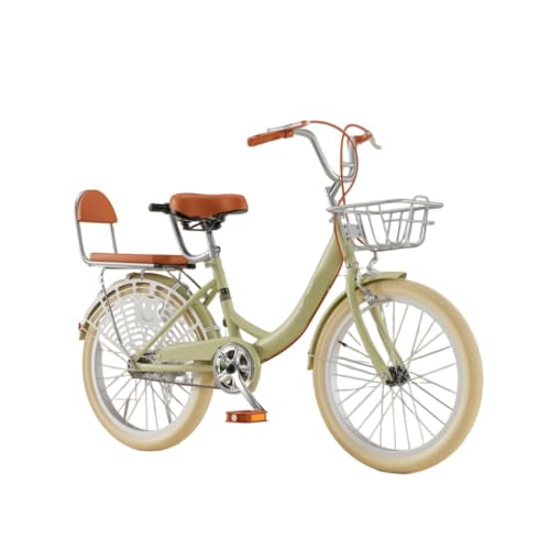 Foke大人用自転車 中学生 大学生 通勤用自転車 軽くて快適20/22/24インチ 軽量 レトロ 大学生 キャンパス用自転車 交通手段用多色展開 (グリーン,24インチ)