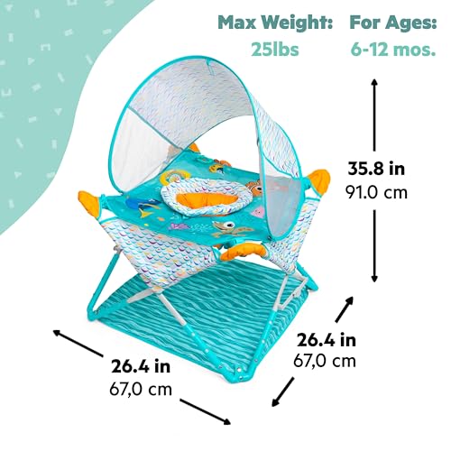 Image of Bright Starts Disney Baby Finding Nemo Pop 'N Jump Portable Baby Jumper, Foldable Indoor /Outdoor Baby Jumper with Sensory Activities, Ages 6-12 Months