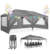 COBIZI Pavillon 3x6m Mit Seitenwänden - Pop-Up Gartenzelt Wasserdicht UPF50+