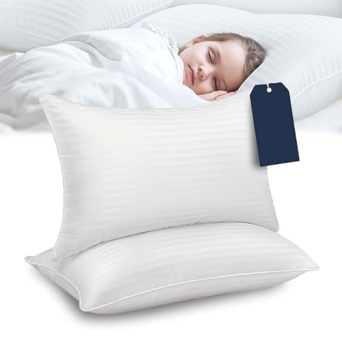Gienslru Pillows, Anti-Snoring Pillow, Quick Rebound Soft Support Surround Fill Breathable Fabric, Stay Cool All Nighjt Pillow for Side and Back Sleepers (*2Pcs)
