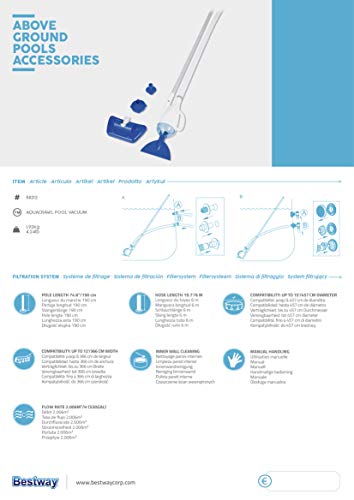 BESTWAY Aspirador de pó para piscina 58212-19 Flowclear AquaCrawl, branco