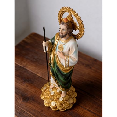 Estatua de San Judas Tadeo de 12 pulgadas pintada a mano miniatura 4
