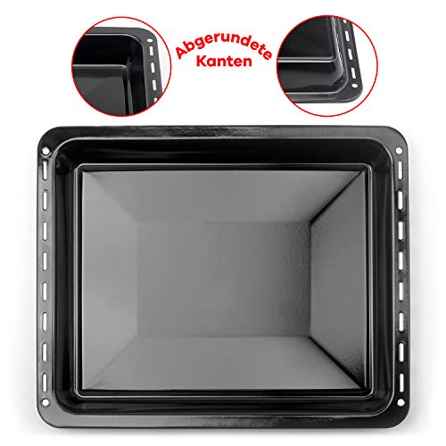 Foto von UNIQDEALZ 455x370x 25 und 40mm 3er SPARSET mit 2 Backbleche 2 Tiefe emailliert und 1 Backrost passend für BSH-Gruppe 662999 – 434038 kompatibel mit Bosch Siemens NEFF Constructa