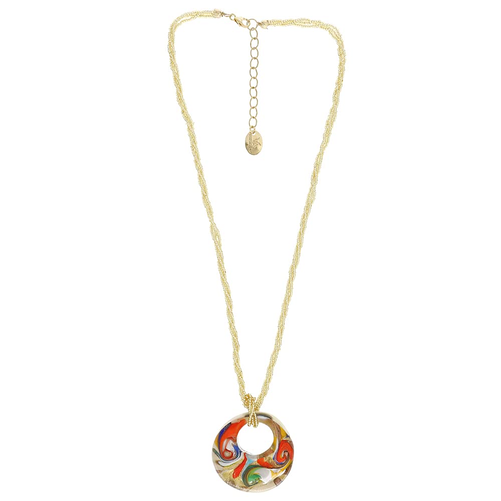 Venetiaurum - Collana per Donna con pendente in Vetro Originale di Murano e Argento 925 - Gioiello made in Italy certificato