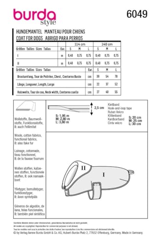 Burda B6049 Schnittmuster, Papier, Weiß, SML