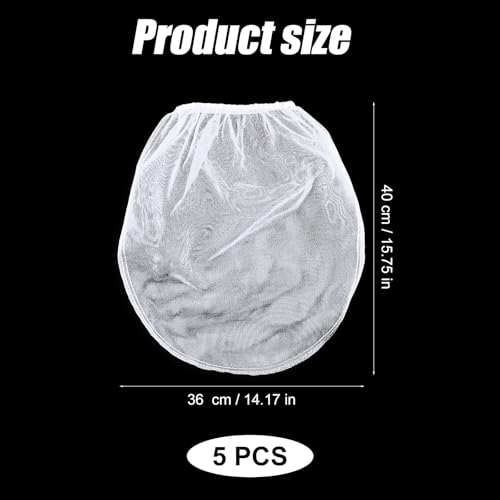 5stk 2 Gallonen Farbfilterbeutel, Weiß Nylon Eimersieb mit Elastischer Oberer Öffnung Feinmaschiger Filterbeutel Farb- und Flüssigkeitssieb für die Farbgärtnerei