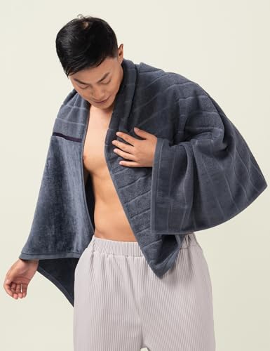 Image of DAMENSCH 100% Cotton Towel, Super Soft Towels for Bath Large Size, Ultra Absorbent, Quick Dry Towel for Women, Long Lasting Colours Towels for Bath Men-Twilight Grey
