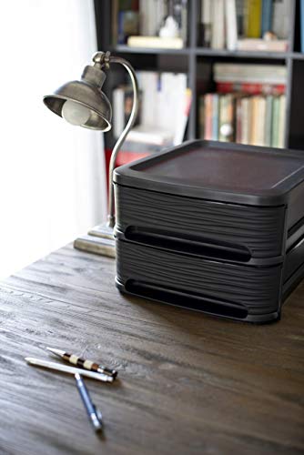 Tour de rangement STONE Eda noir dans votre bureau pour classer vos documents