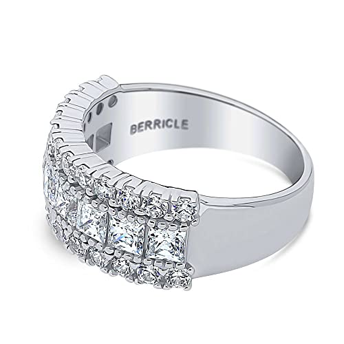 BERRICLE Art Deco Sterling Silver Eternity Ring #TOP29