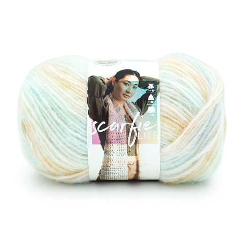 Image of Lion Brand Yarn Scarfie Lite, Ombre Yarn for Knitting, Palm, 1 Pack | Worsted Weight Acrylic Blend Knit & Crochet Fiber for Self-Striping Scarves, Colorful Cardigans, Chunky Blankets, Pastel Hats