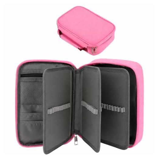 Estojo Escolar Grande Capacidade, Estojo Box Jumbo Com Alça e Elastico para 72 canetas ou lápis, Feminino Masculino, Infantil Adulto, Organizador Com Divisórias e Zíper (ROSA)