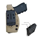 OWB Kydex Kabura For G19 19x / G23 25 32 45 / G17 22 31 / G26 27 33 30s (Gen 3 4 5) Pistolet, G19 Kabura OWB, Zewnątrz pasa Carry 1.5"-2" Belt Clip - Tan, Right Hand