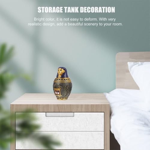 Tarro Egipcio de Resina Retro: Caja de Almacenamiento Elegante y Resistente para el Hogar 7