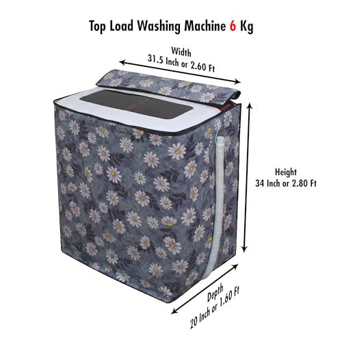 Image of DREAM CARE Waterproof & Dustproof Washing Machine Cover Top Load & Semi Automatic Suitable for 6 kg, 6.2 kg, 6.5 kg (80 x 86 x 51 cms)