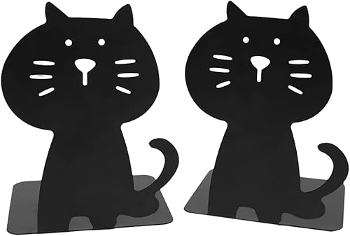 Miniatura 3 de Sujetalibros para gatos, metal bonito y grueso, resistente y duradero, organizador de libros para biblioteca, escuela, oficina, hogar, estudio, 1