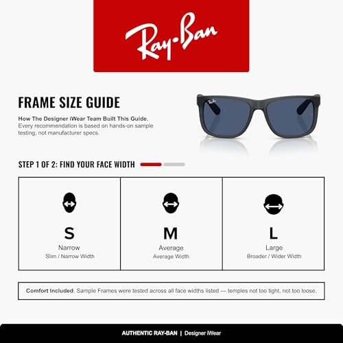 Image of Ray-Ban RB4165 Justin Classic Square Sunglasses for Men for Women