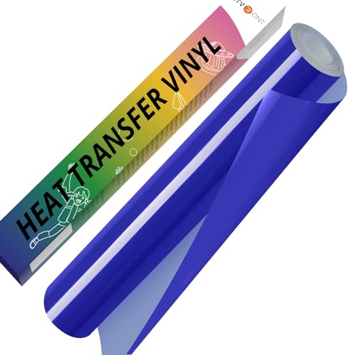 HTVRONT Royal Blue HTV Vinyl Roll - 12" x 10ft Royal Blue Iron on Vinyl