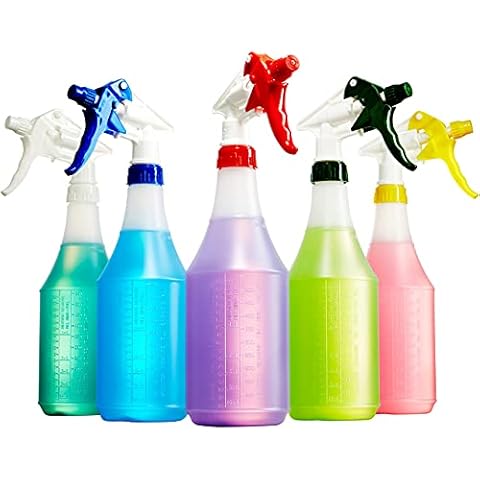 Mop Mob Leak-Free Chemical Resistant Spray Head and 32 oz Bottle 5 Pack Heavy-Duty Industrial Sprayer With Low-Fatigue Trigger and Nozzle for Auto/Car Detailing, Window Cleaning and Janitorial Supply Cover