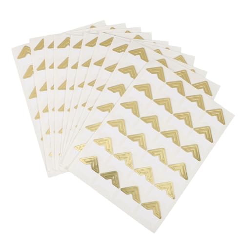 CORHAD 240pcs Self Adhesive Photo Corners Scrapbooking Stickers for Memory Books Gold Photo Album Corners Instant Application