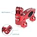HSU 0.6-1.3inch All-Aluminum Bike/Motorcycle Handlebars, 360° Rotation Seat Post, Ski Pole Mount Compatible with Go Pro Hero 13/12/11/10/9/8/7/6/5, DJI Osmo Action AKASO and Other Action Cameras (Red)