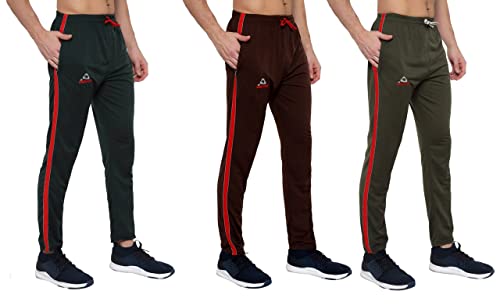 Image of GOLAZO Regular Fit Multicolor Cotton Track Pants for Men with Comfort and Style in Your Athelisure Wear