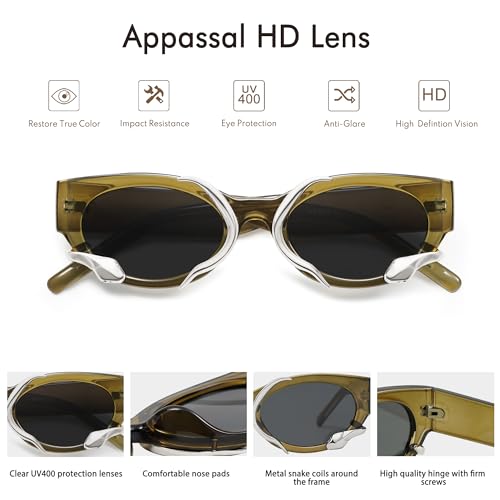 Trendy Sunglasses for Women Men Vintage Narrow Cateye Metal Snake Sunnie Y2k Accessories AP3621