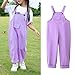 PETCDIM pink rompers fashion for girls,Girls Solid Jumpsuit Adjustable Strap Comfy Bib Overalls 2026 Kids Summer Romper Pants Straight Leg Baggy Casual Jumpsuits with Pockets Orange 3-12 Years