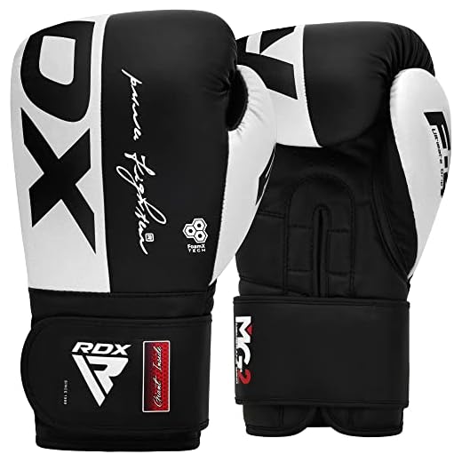 RDX Boxhandschuhe, Maya Hide Leder Trainingshandschuhe für Muay Thai, Kickboxen, Sparring, Boxsack, Sandsack, Kickboxhandschuhe, Kampfsport Training Heim Fitnessstudio Männer Women 8 10 12 14 16 OZ