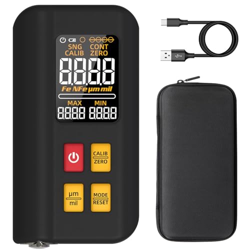 Coating Thickness Gauge Rechargeable Car Paint Film Thickness Test Tool 0.1micron/0-1500um Fe/NFe Electroplate Metal Auto Detect