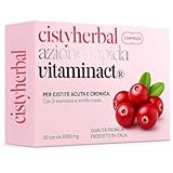 Cistyherbal, Integratore per Cistite Acuta, Candida e Infezioni delle Vie Urinarie| Contiene D mannosio Puro e Mirtillo Rosso ad Alto Dosaggio | Formula Studiata dai Migliori Urologi | Vitaminact