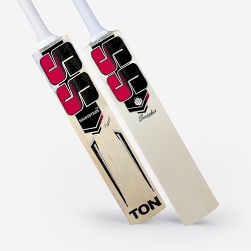 Image of Wood SAINISTARS 2024 Poplar Willow Full Size Tennis Cricket Bat for Street, Tournaments, Practice - Suitable for Tennis Ball, 12 to Old (Red bat)