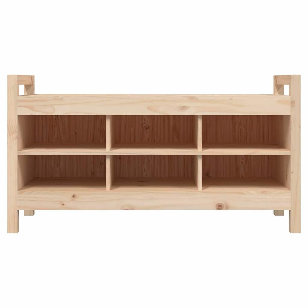 Ławka do przedpokoju wykonana z litego drewna sosnowego, 110 x 40 x 60 cm, z 6 przegródkami do przechowywania, do przedpokoju, salonu, garderoby, praktycznego siedzenia i przechowywania