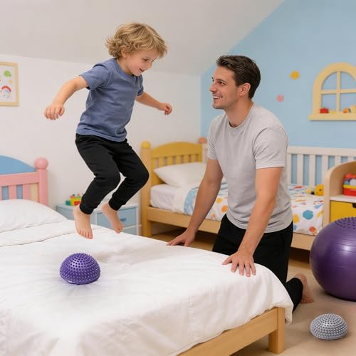DXIA 2Pcs Balance-Igel Fitness Halbkugel, Sport Kissen für Balancetraining Koordinationstraining, 16 cm Massageball Igelball für Kinder & Erwachsene Fördert Koordination