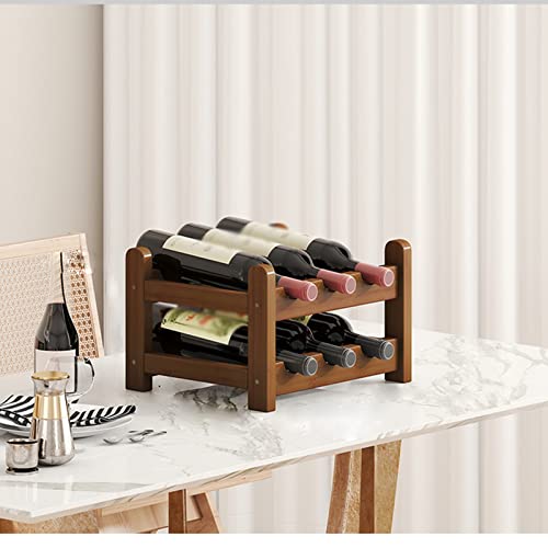 Soporte de botella de vino de bambú para 6 botellas miniatura 2