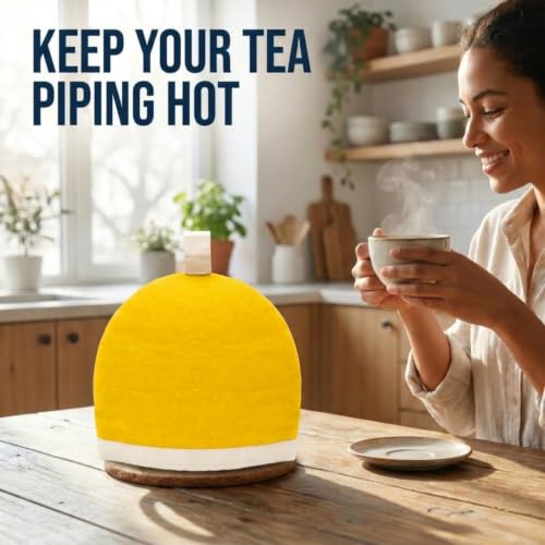 Image of Glaciart One Wool Teapot Cozy Kettle Cover | Dome Shaped Large Tea Cosy, Kettle or French Press | Handmade & Needle Felted from Natural Wool | Warms Up to 2 Hours | Great as Gift