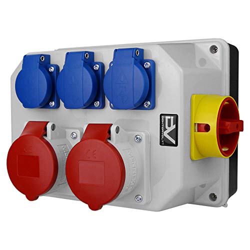 Doktorvolt® 9771 - Distribuidor de corriente (2 x 16 A, 3 x 230 V, con interruptor, 0-1, 16 A)
